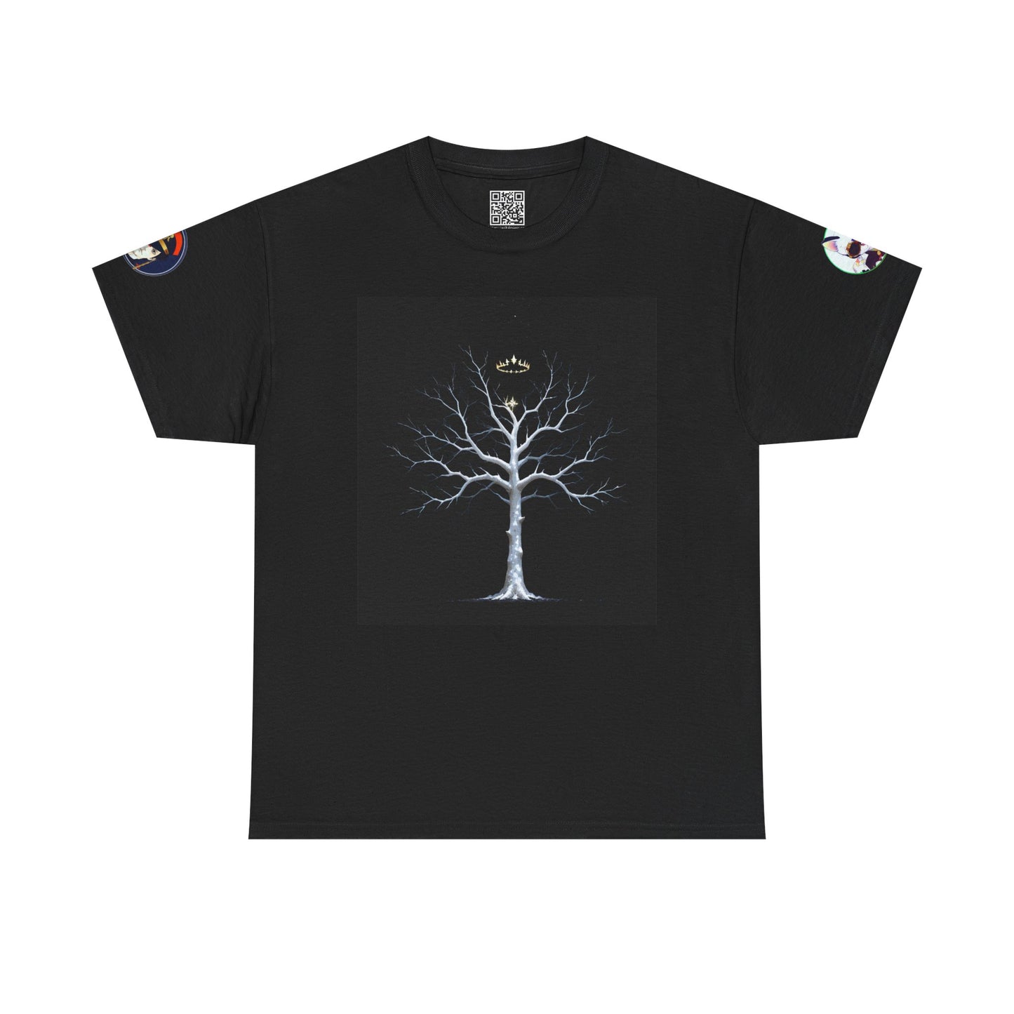 Mystic White Tree Graphic Tee — Crowned Tree Illustration T‑Shirt