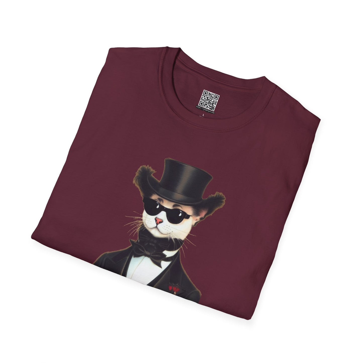 Top Hat Cat - Unisex Softstyle T-Shirt