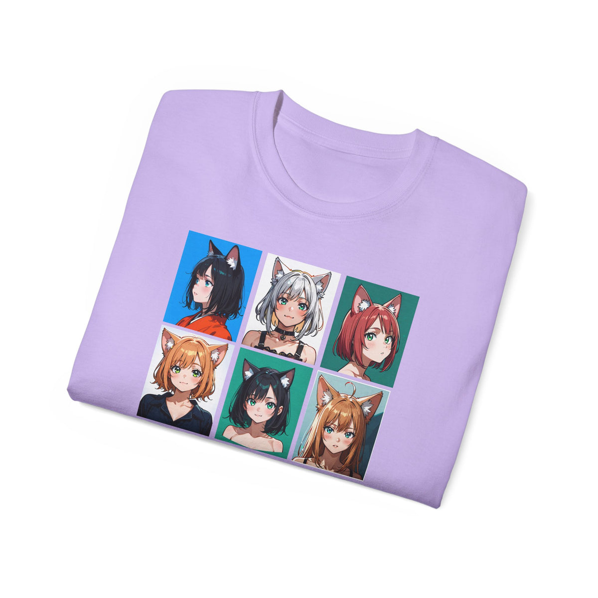Anime Catgirl Grid T-Shirt