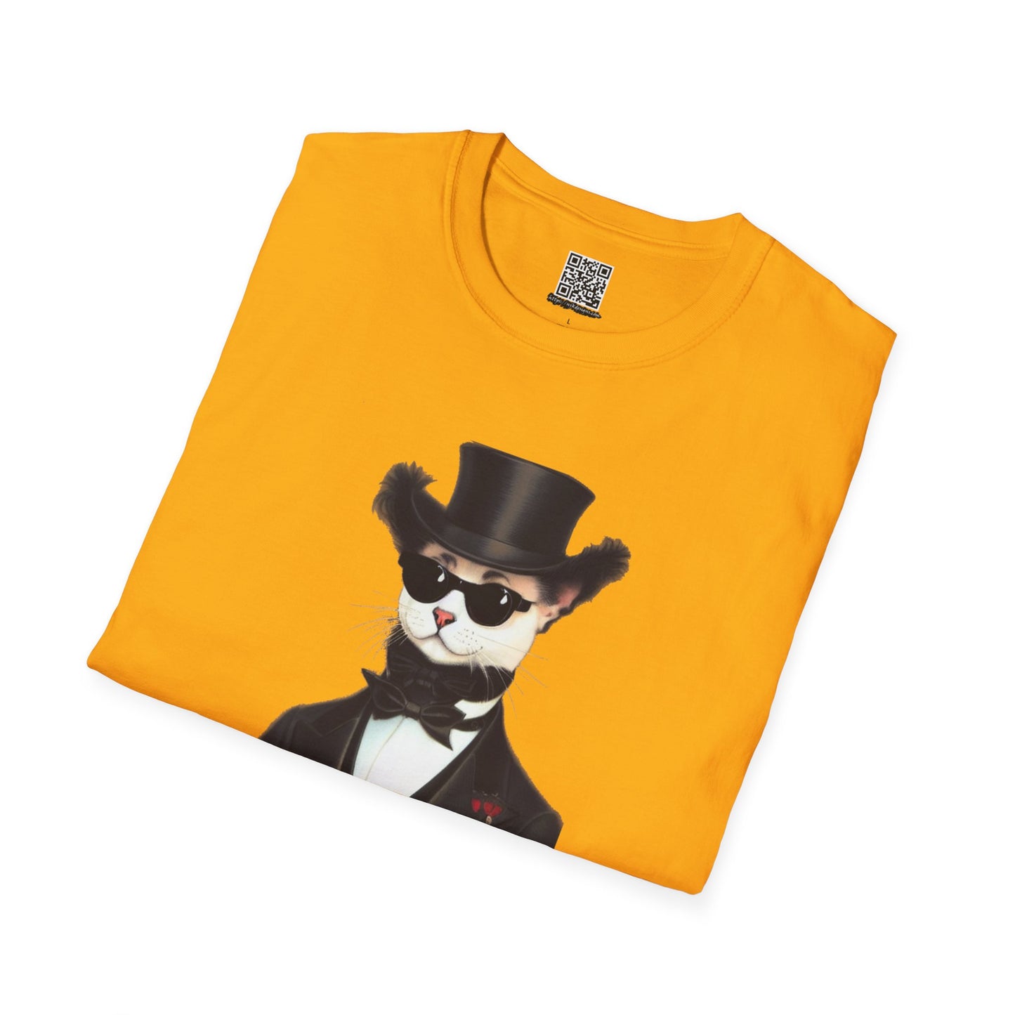 Top Hat Cat - Unisex Softstyle T-Shirt