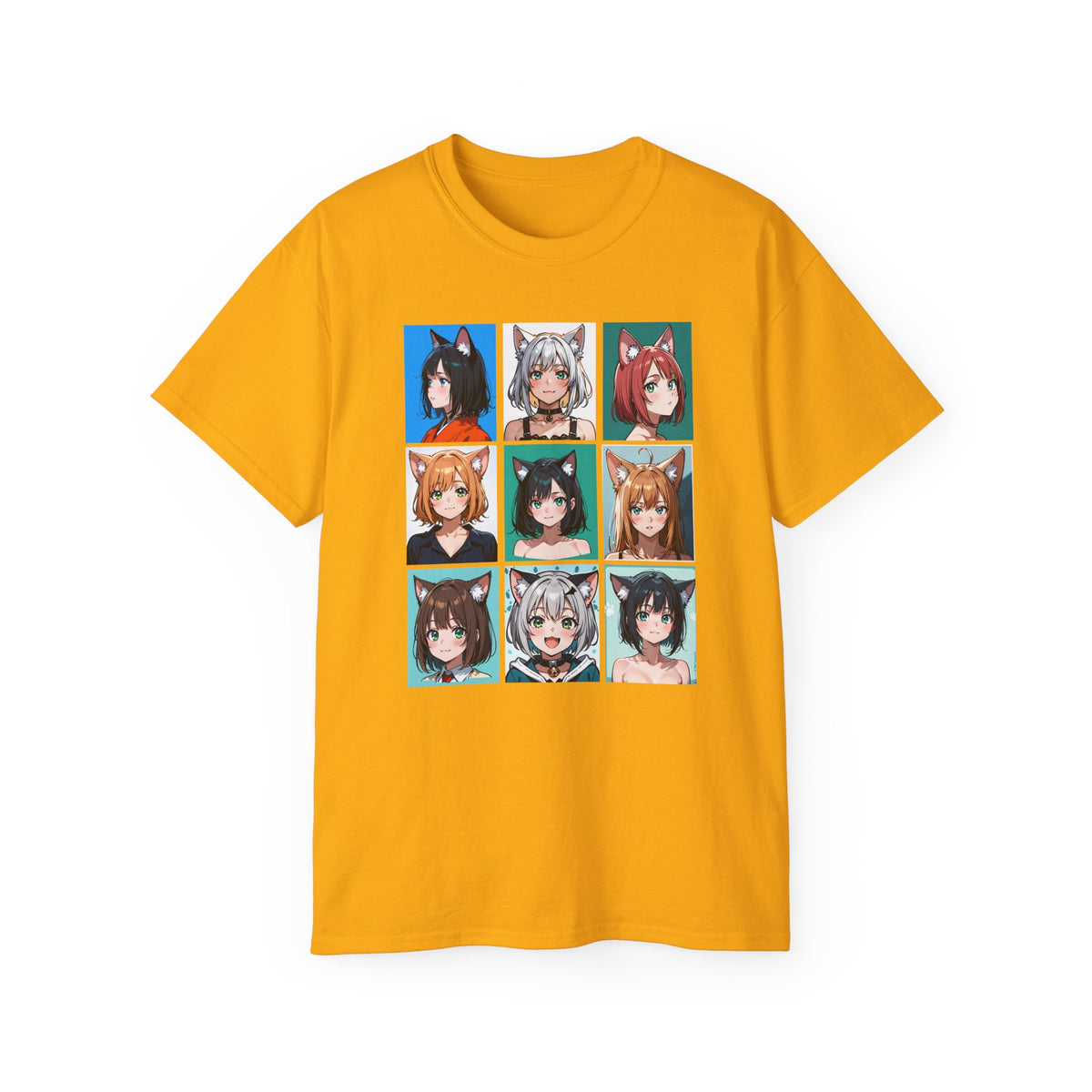 Anime Catgirl Grid T-Shirt