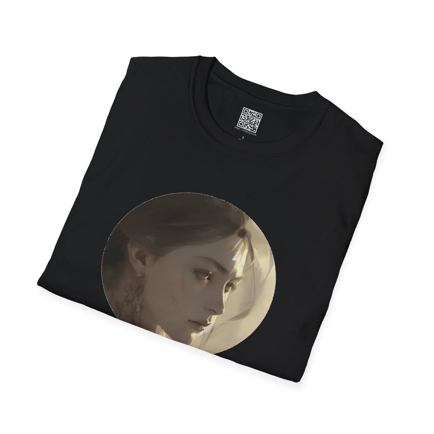 Painted Portrait, Beautiful Young Lady - Unisex Soft-Style T-Shirt