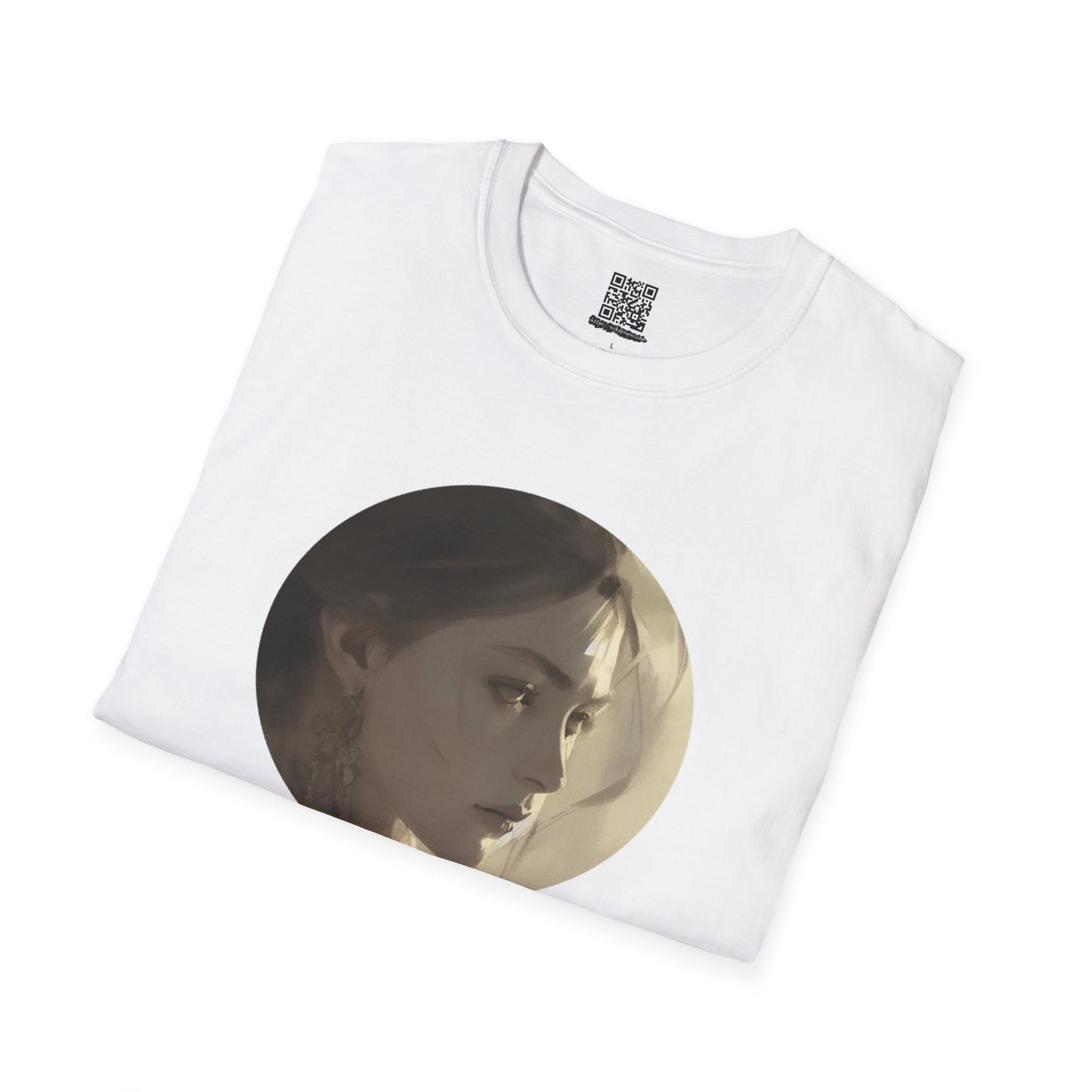 Painted Portrait, Beautiful Young Lady - Unisex Soft-Style T-Shirt