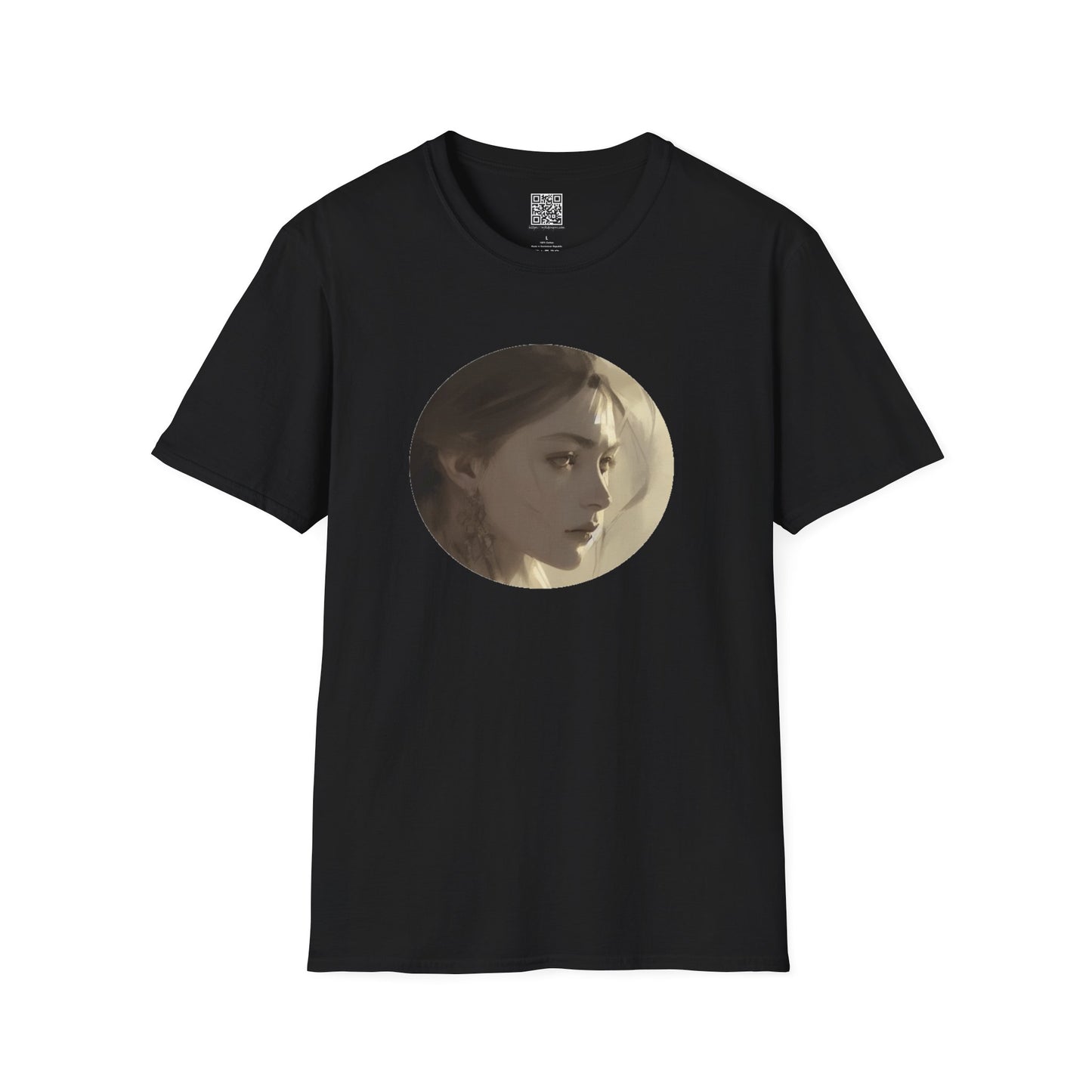 Painted Portrait, Beautiful Young Lady - Unisex Soft-Style T-Shirt