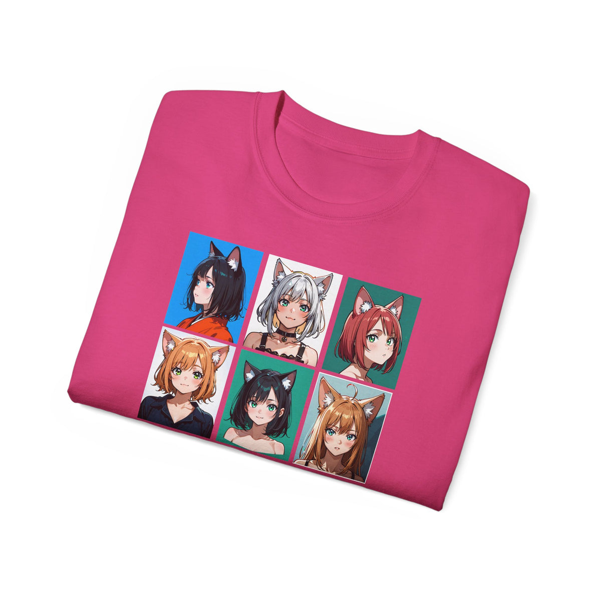 Anime Catgirl Grid T-Shirt