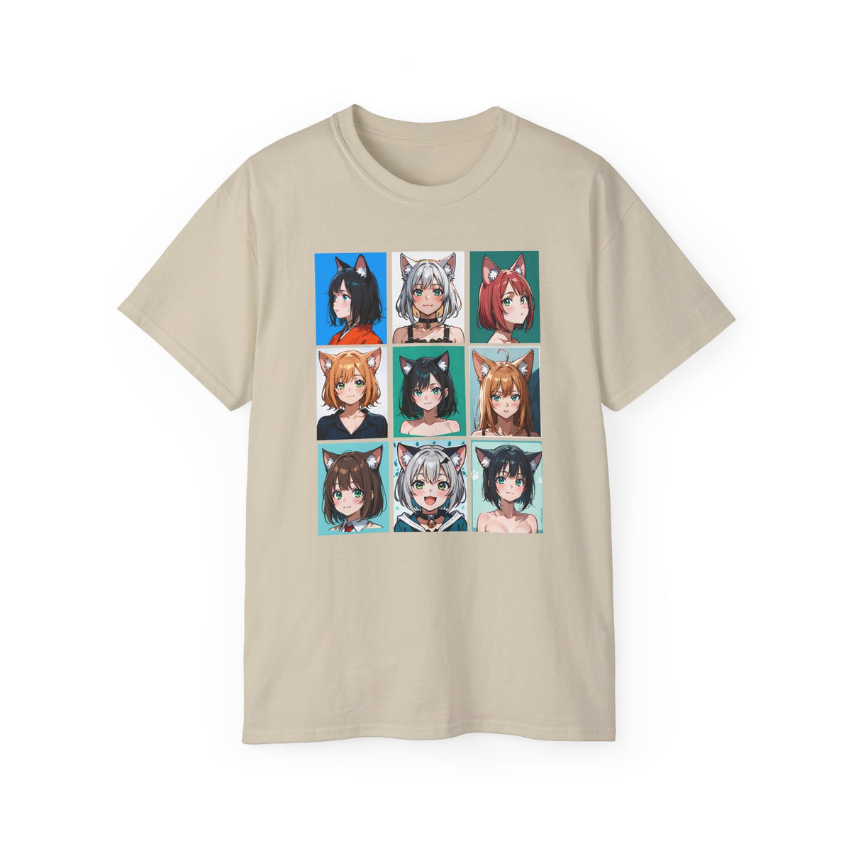 Anime Catgirl Grid T-Shirt