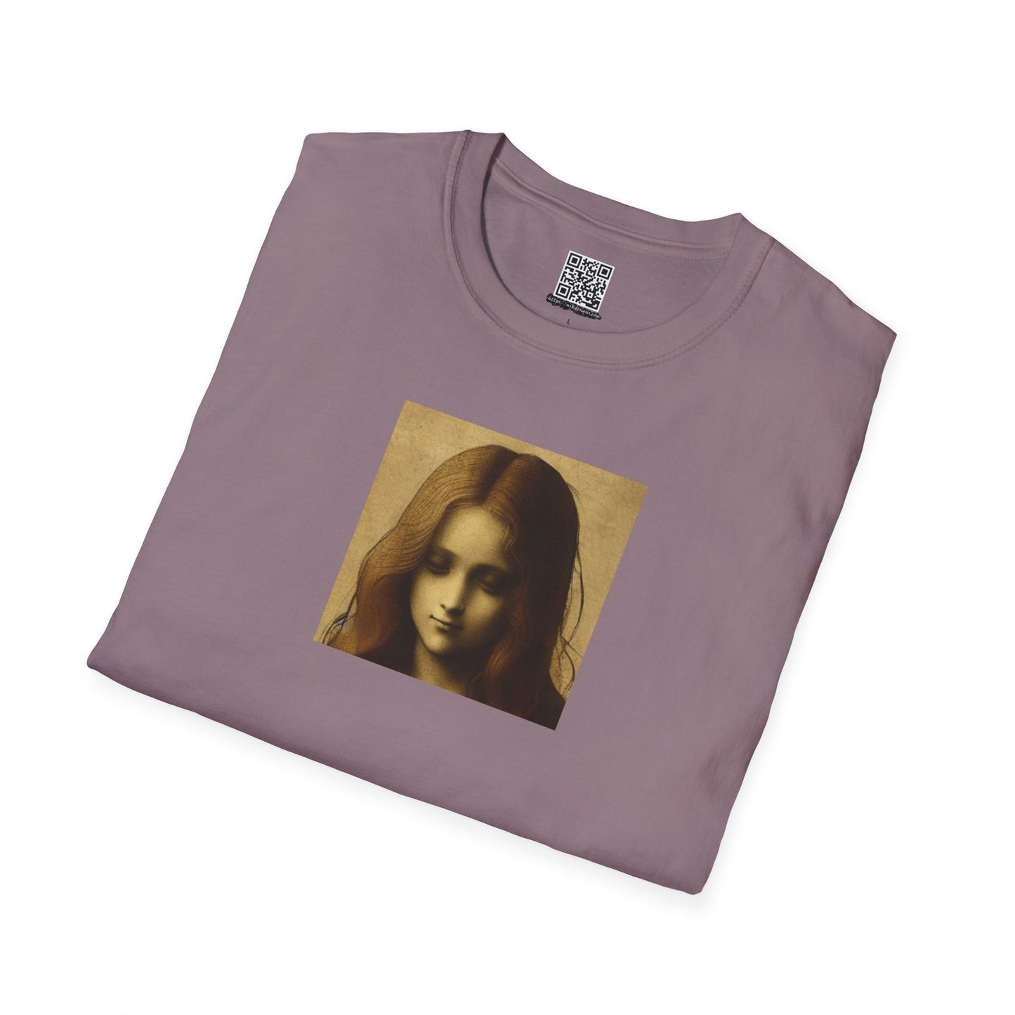 Shy Girl Sketch - Unisex Softstyle T-Shirt