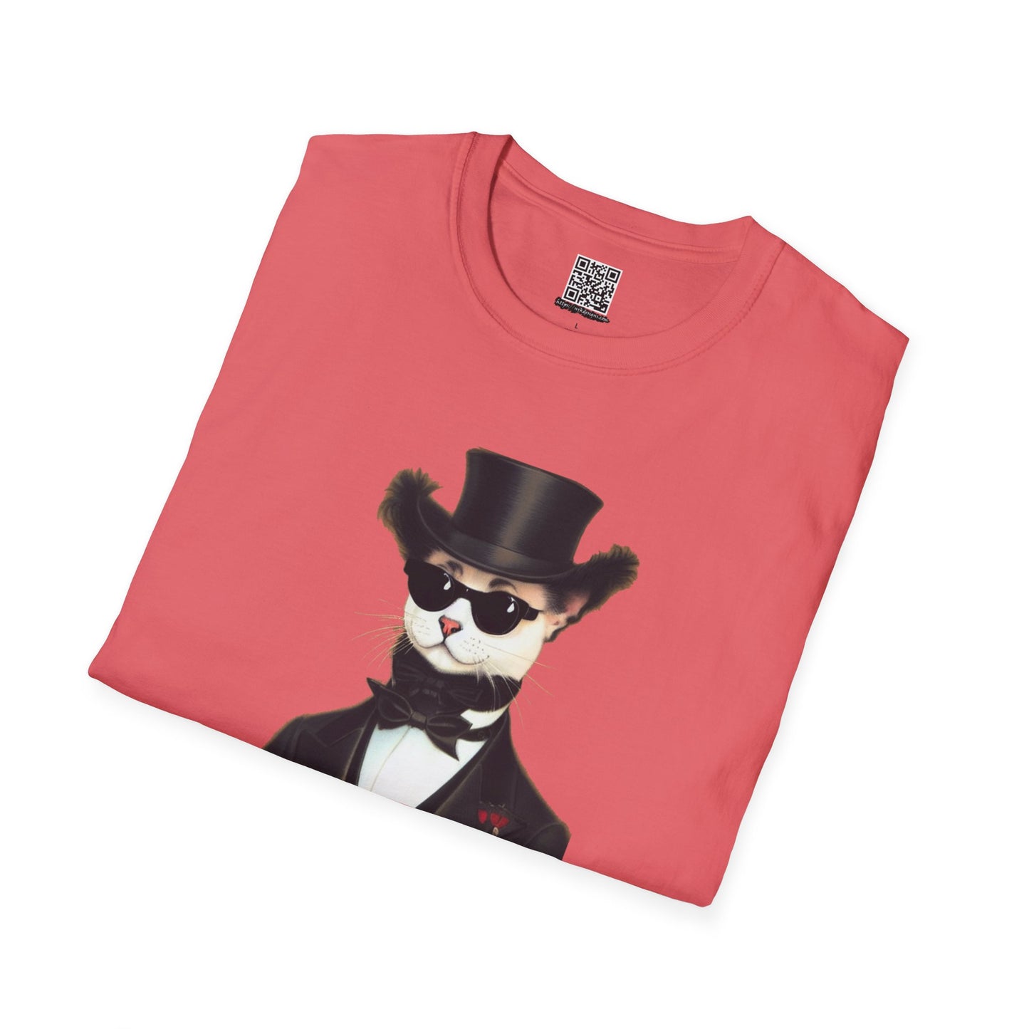 Top Hat Cat - Unisex Softstyle T-Shirt