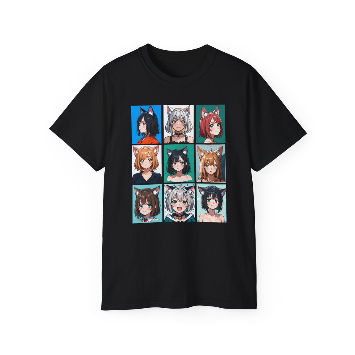 Anime Catgirl Grid T-Shirt