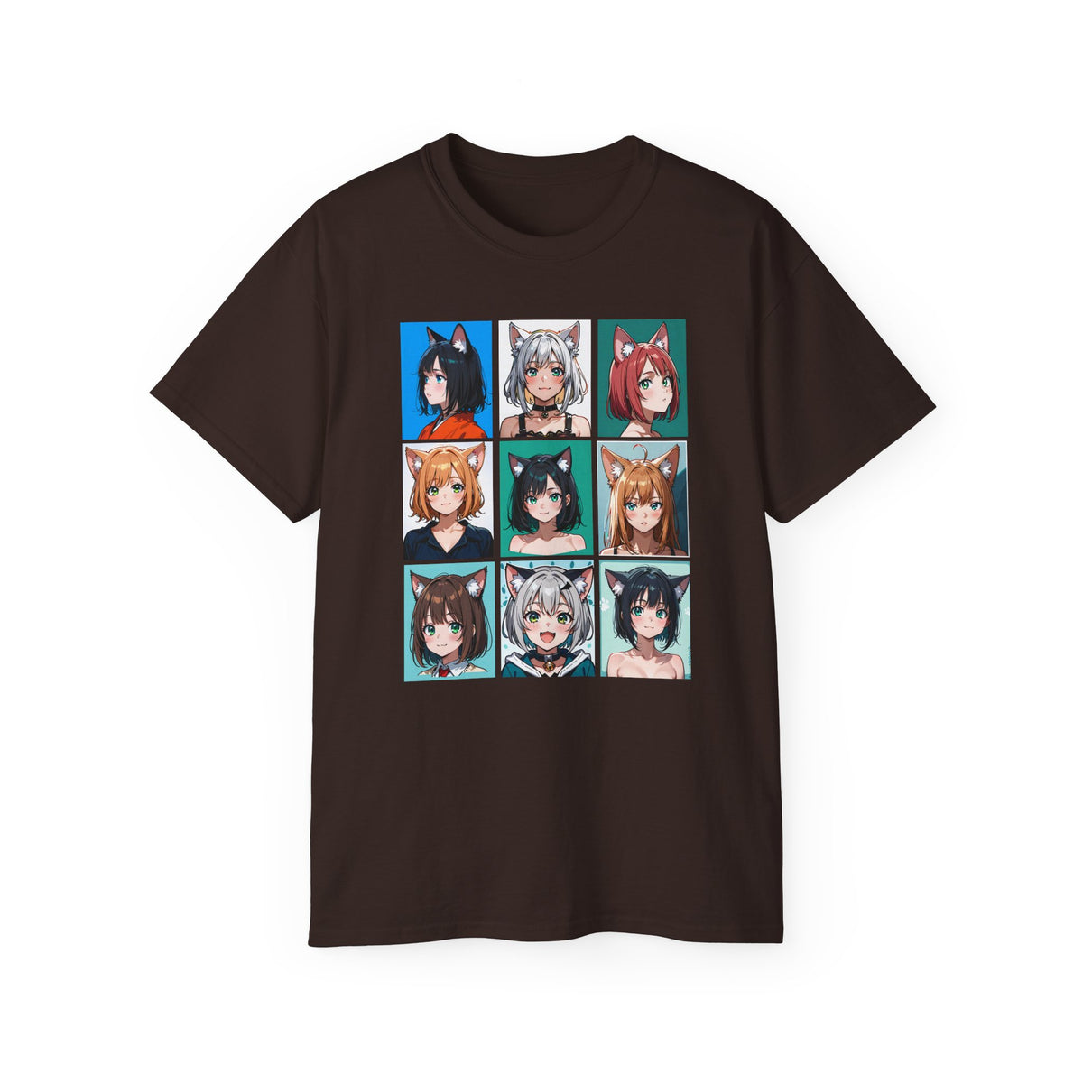Anime Catgirl Grid T-Shirt