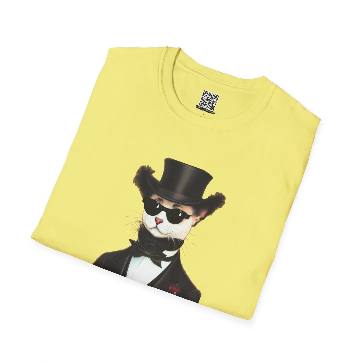 Top Hat Cat - Unisex Softstyle T-Shirt