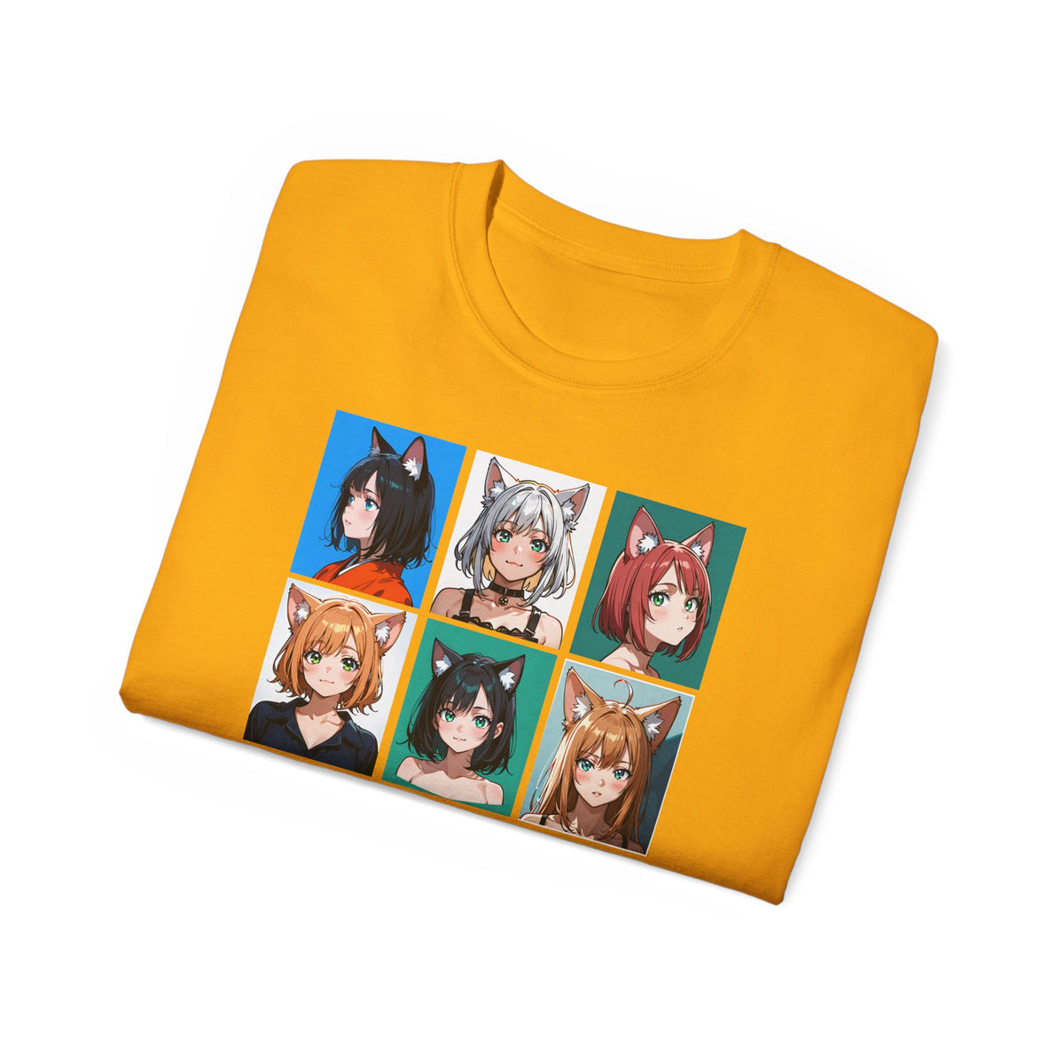 Anime Catgirl Grid T-Shirt