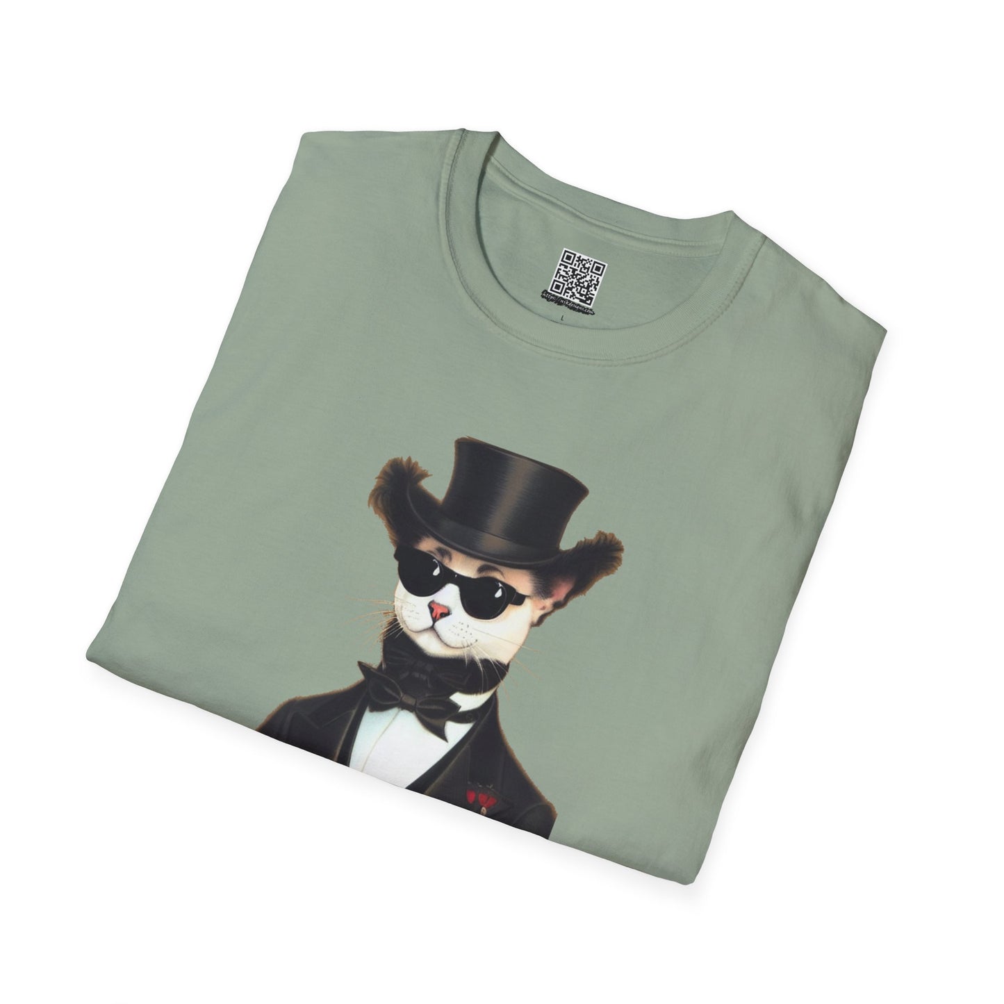 Top Hat Cat - Unisex Softstyle T-Shirt