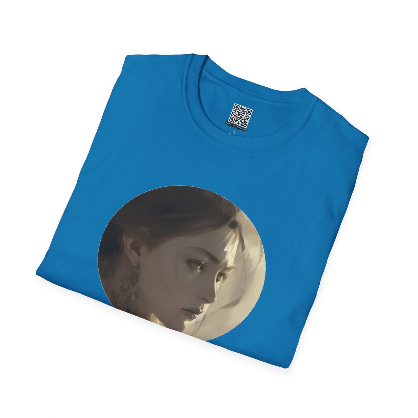 Painted Portrait, Beautiful Young Lady - Unisex Soft-Style T-Shirt