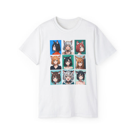 Anime Catgirl Grid T-Shirt