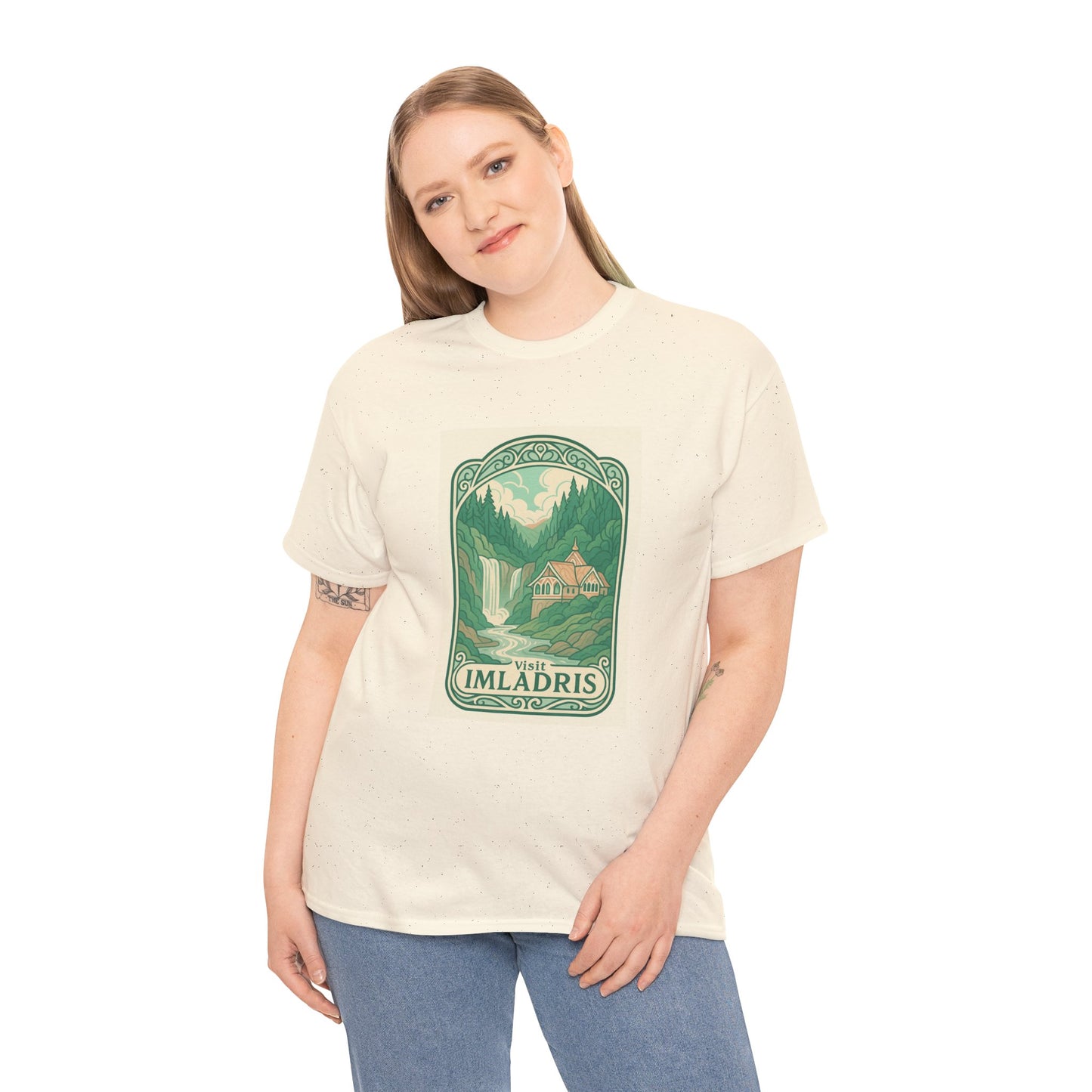 Vintage Imladris Unisex Heavy Cotton Tee, Nature Lover Tee, Hobbit-Inspired Shirt, Adventure Apparel, Gift for Tolkien Fans