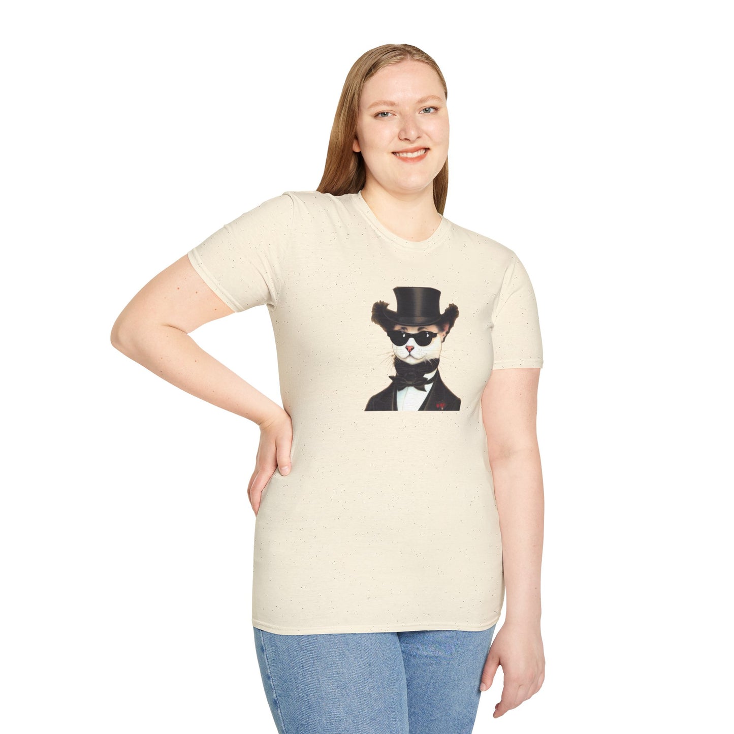 Top Hat Cat - Unisex Softstyle T-Shirt