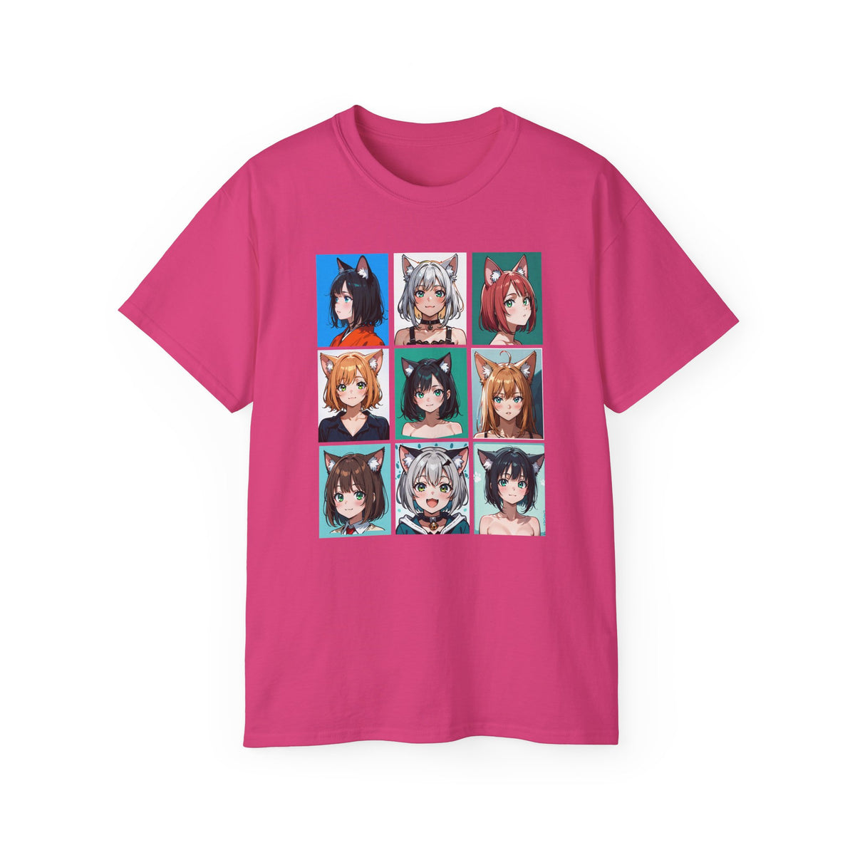 Anime Catgirl Grid T-Shirt