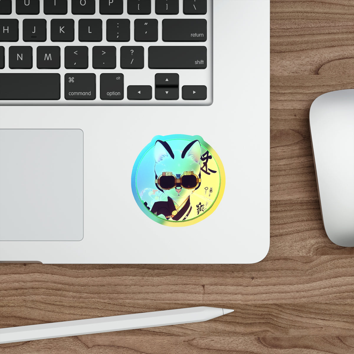 Samurai Cat - Holographic Die-cut Sticker