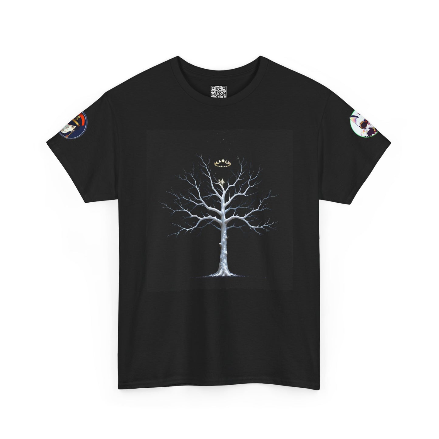Mystic White Tree Graphic Tee — Crowned Tree Illustration T‑Shirt