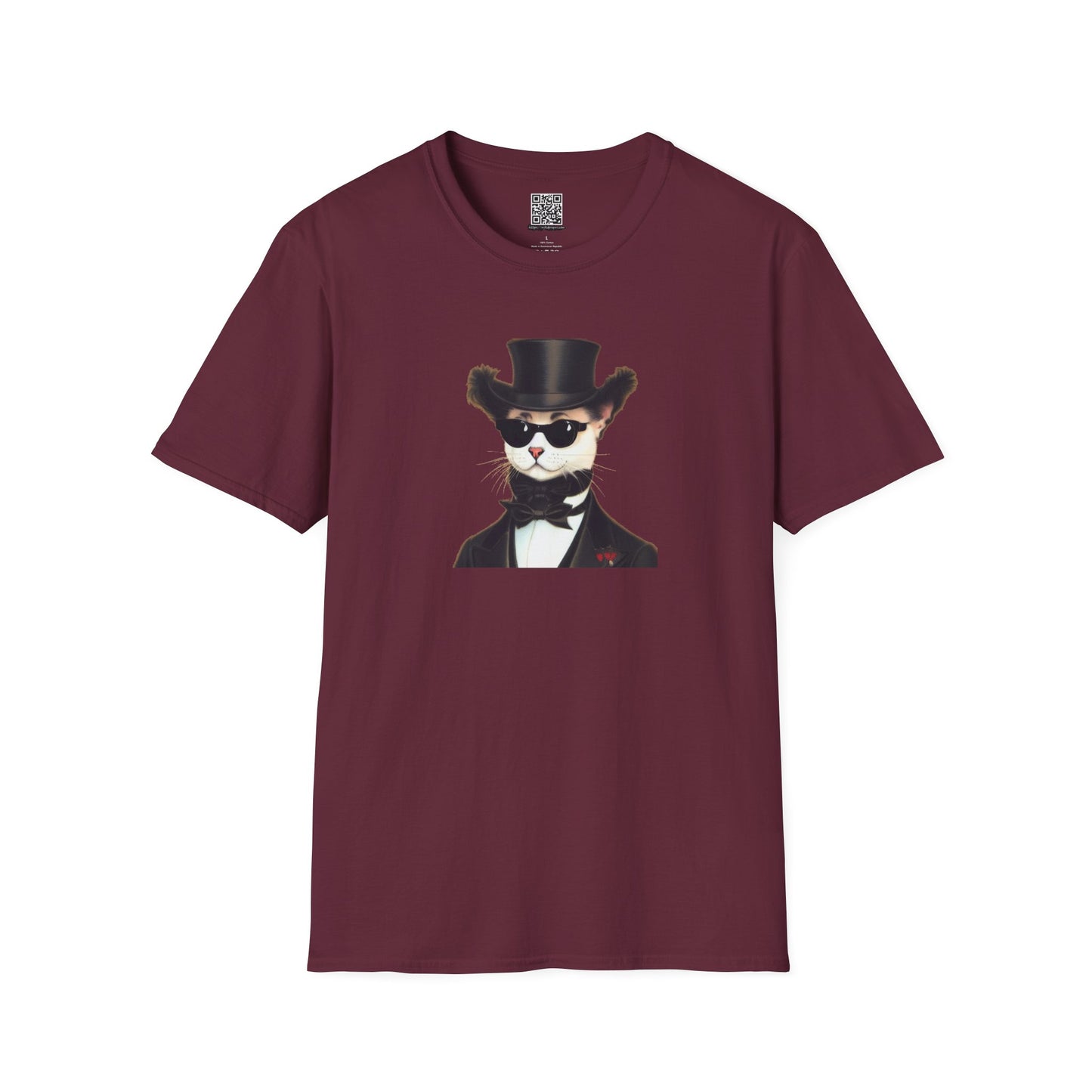 Top Hat Cat - Unisex Softstyle T-Shirt