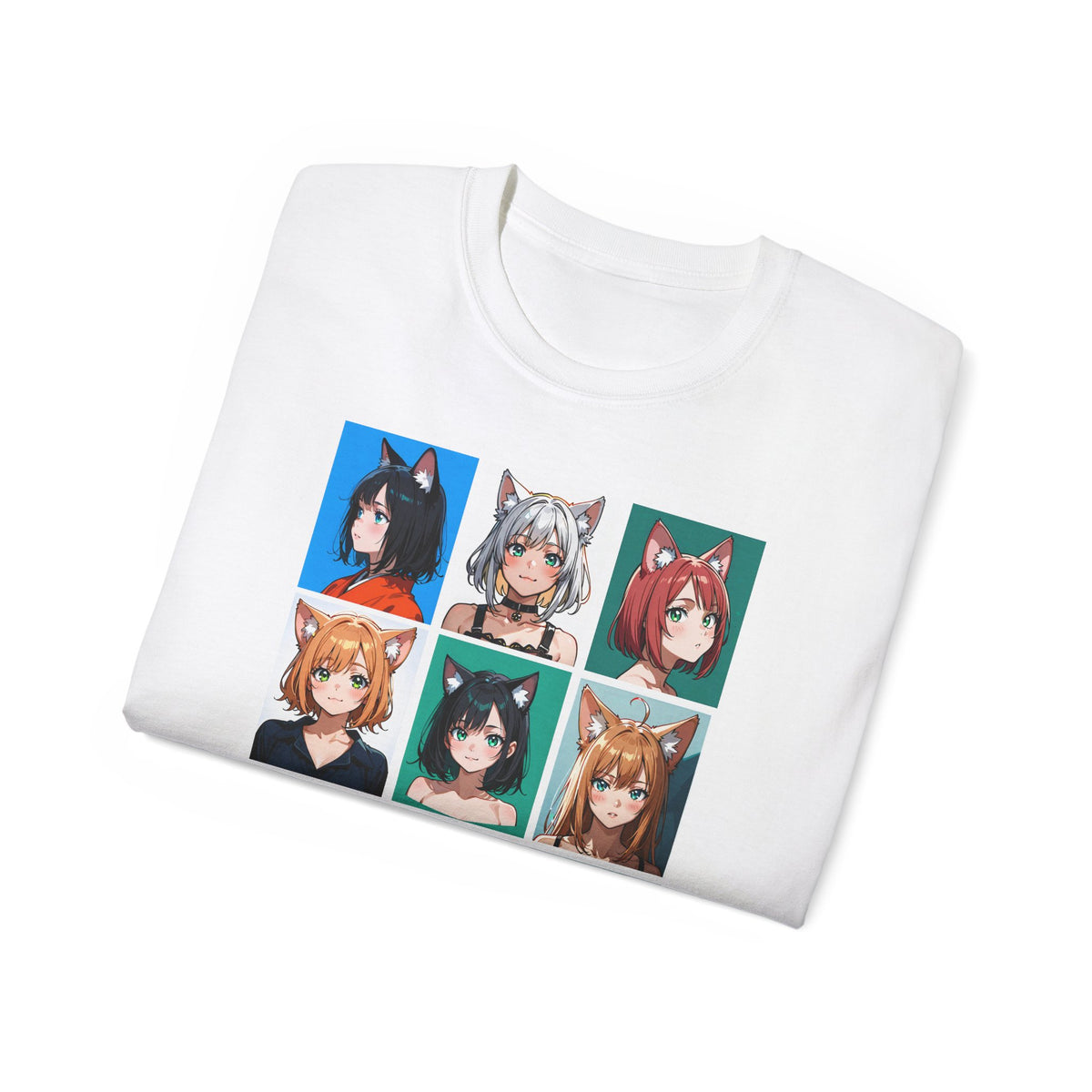 Anime Catgirl Grid T-Shirt