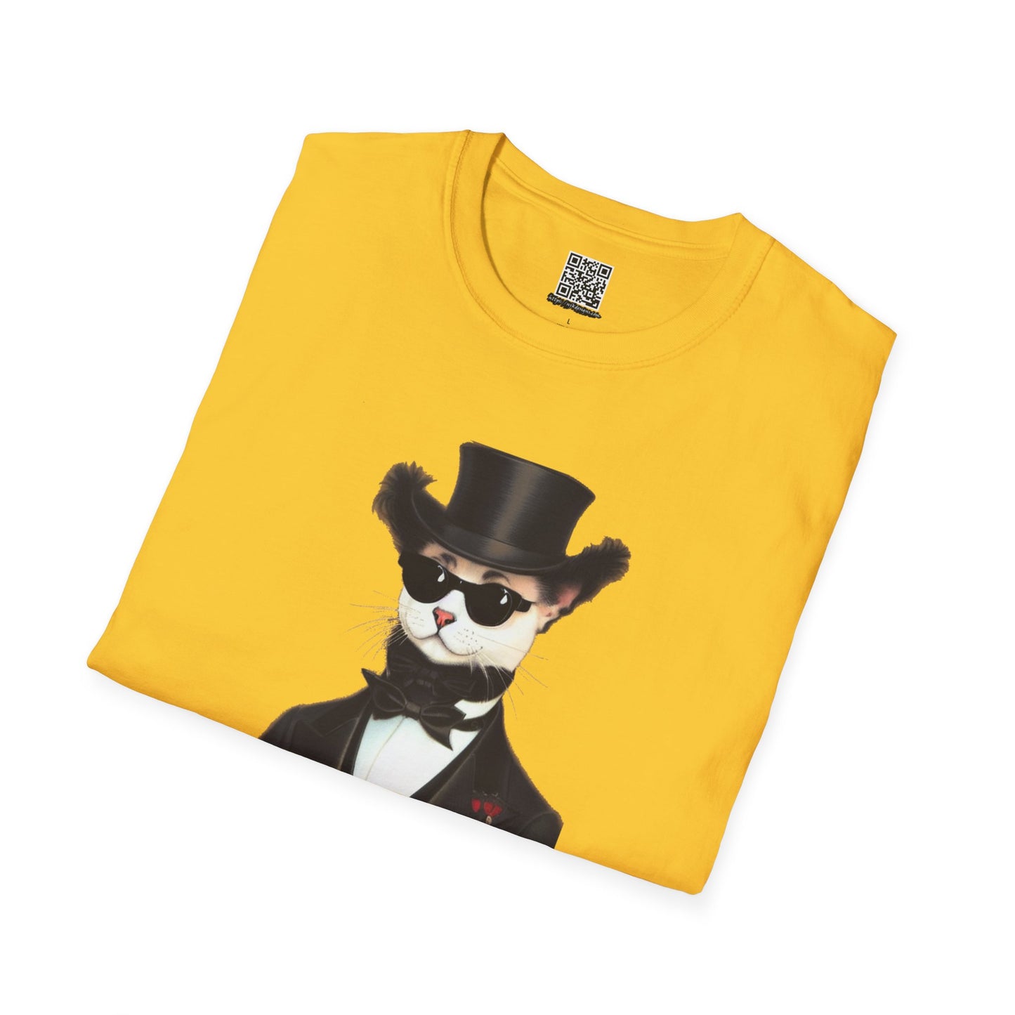 Top Hat Cat - Unisex Softstyle T-Shirt