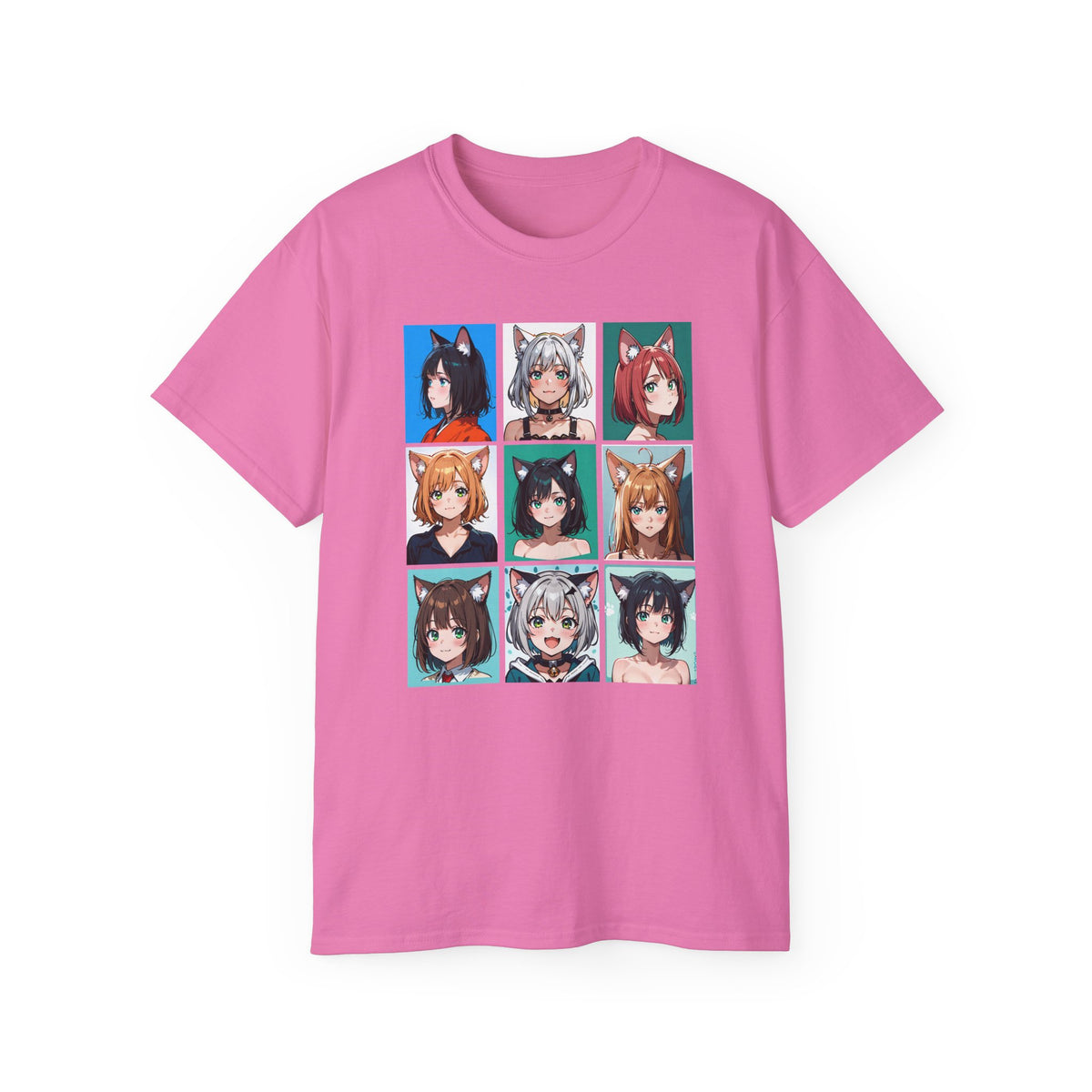 Anime Catgirl Grid T-Shirt
